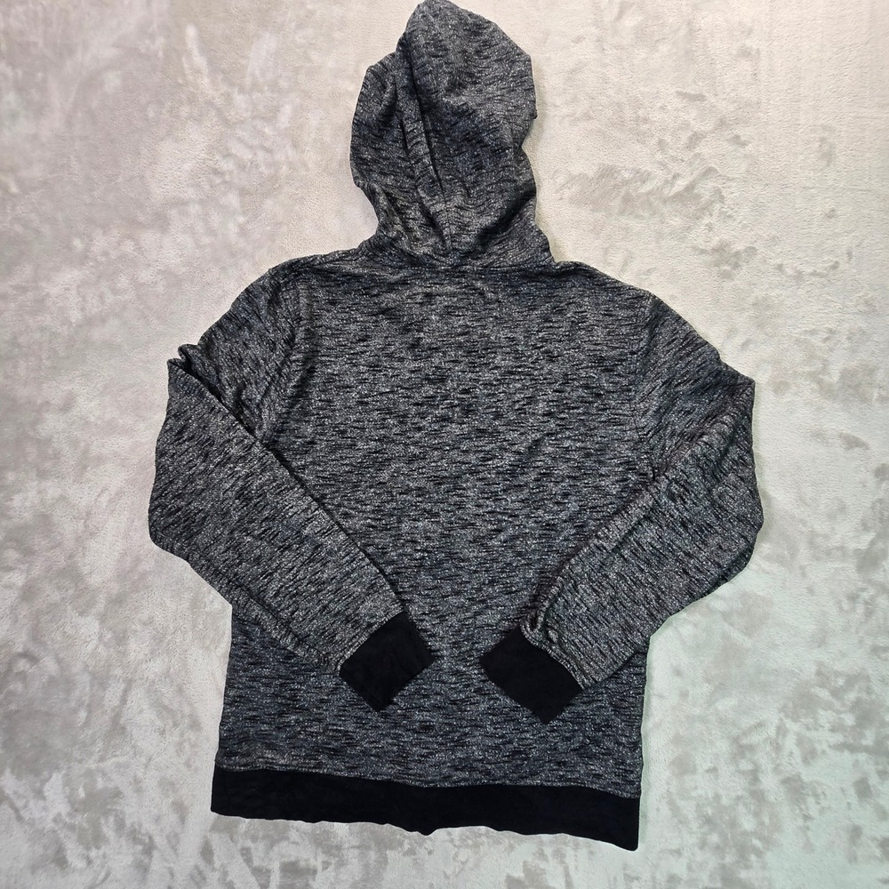 Brooklyn Cloth Mens Space Dye Full Zip Hoodie Gray Black Marl Fleece M